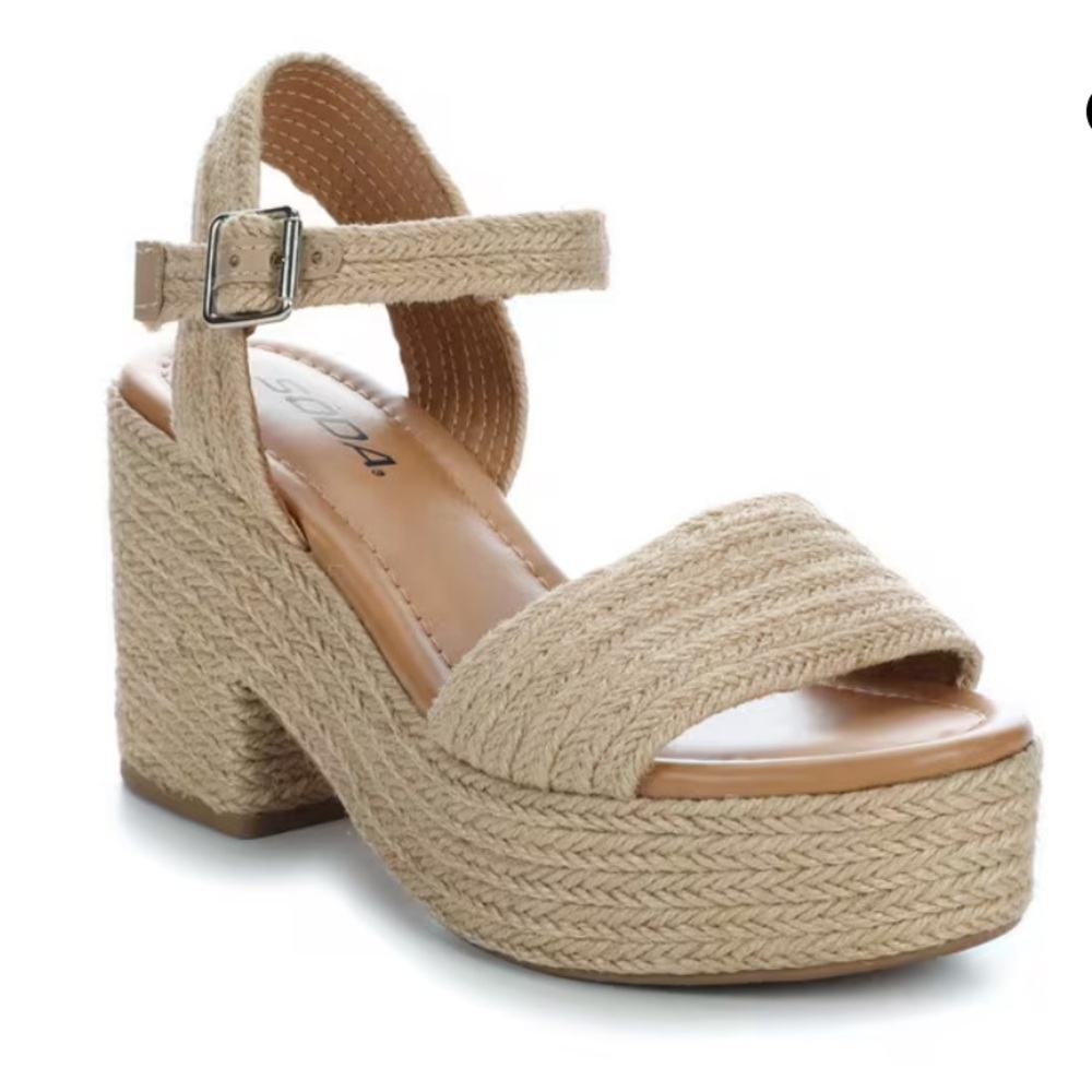 Soda Tan Platform Espadrille Sandals Never worn